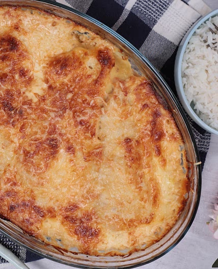 Cheese and cream covered chicken