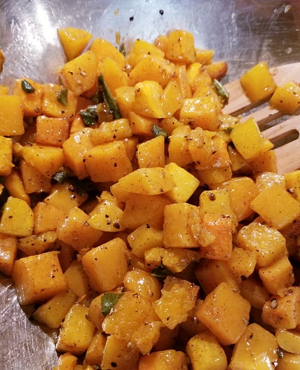 Roasted butternut squash with sage butter