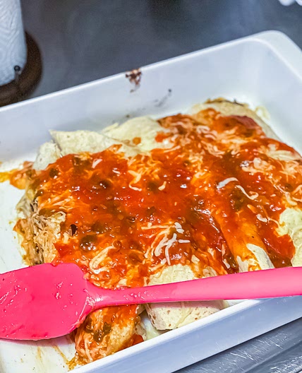 Creamy Chicken and Black Bean Enchiladas