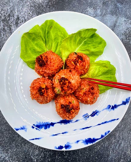 Beets Colored Sweet Rice Shumai