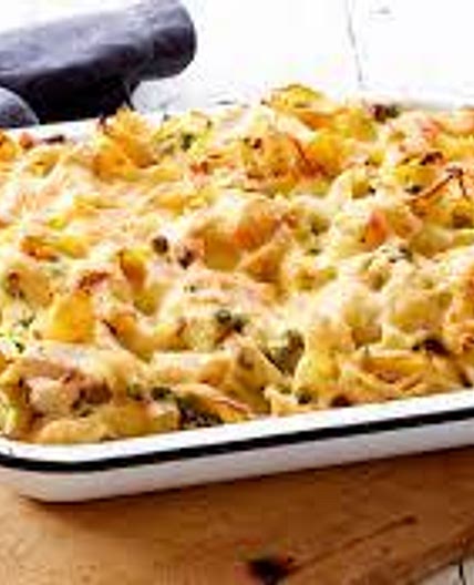 Chicken, Leek & Pea Pasta Bake
