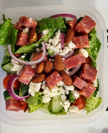 Greek Salad with salami