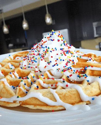 Vanilla Cake Batter Protein Belgian Waffle