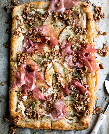 Pear & Prosciutto Ricotta Tart