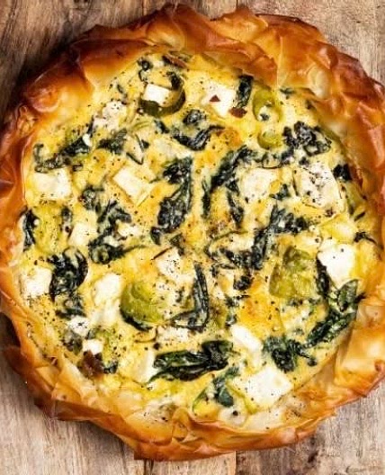 Spinach, Leek & Feta Filo Pastry Tart