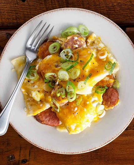 Crock Pot Cheesy Pierogi and Kielbasa Casserole