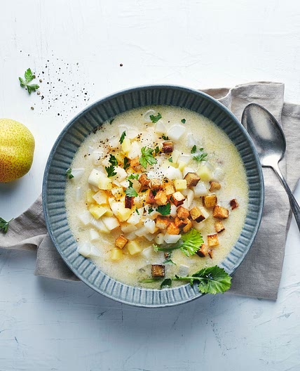 Veganer Kohlrabi-Eintopf mit Birne