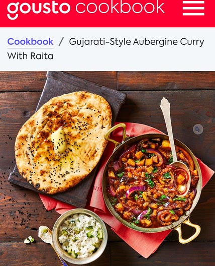Gujarati-Style Aubergine Curry With Raita