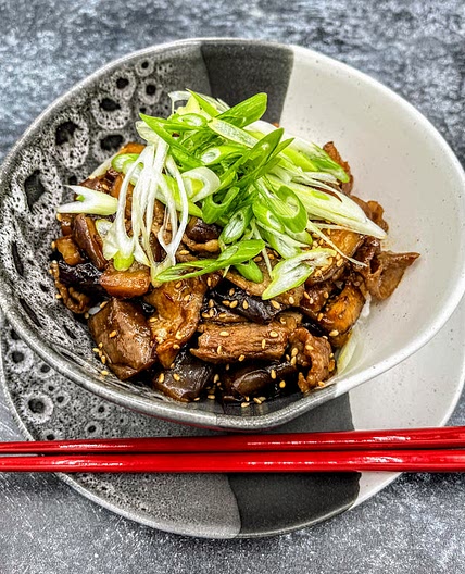 Spicy Eggplant/Pork Stir-Fry