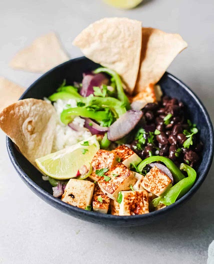 Sheet Pan Fajita Tofu Bowls