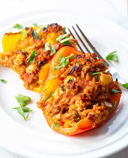 Healthy Chicken Stuffed Peppers