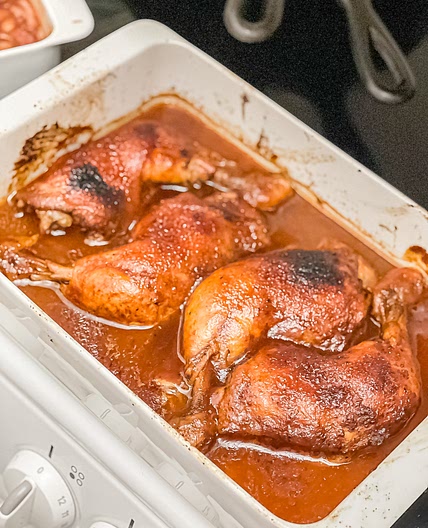 Southern Oven Baked BBQ Chicken Quarters