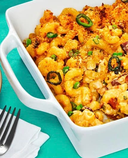Bacon Jalapeño Mac & Cheese with Crispy Panko Topping
