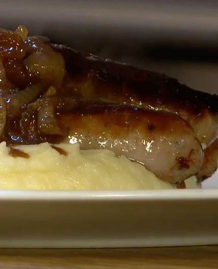 Bangers with Onion Gravy and Mash - James Martin Chef