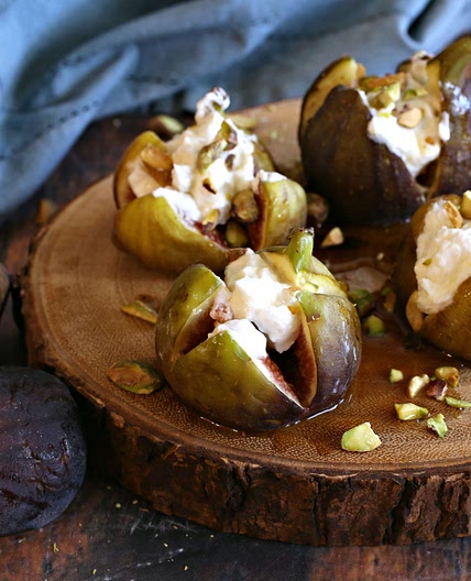 Labneh Stuffed Figs With Honey and Pistachios