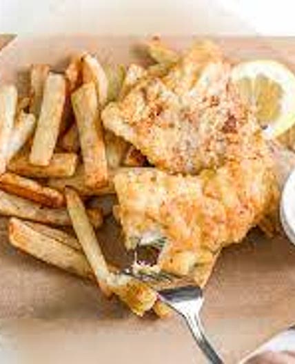 Home-made fish and chips