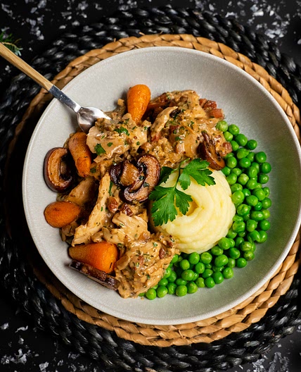 Turkey, Pancetta and Wholegrain Mustard Casserole by Pureety