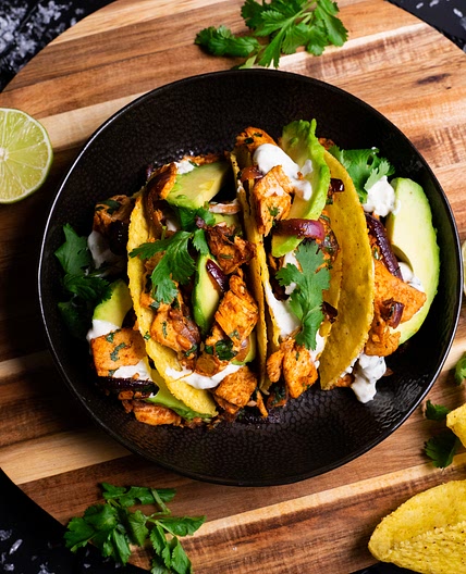 Left over Turkey Tinga Tacos by Pureety
