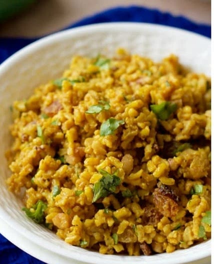 Curried rice and salmon salad