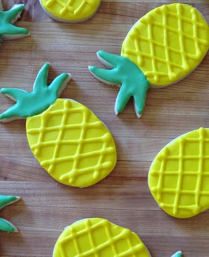 Pineapple Sugar Cookies with Royal Icing