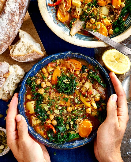 Everything But the kitchen sink Quinoa & Harissa Stew - Avant-Garde Vegan