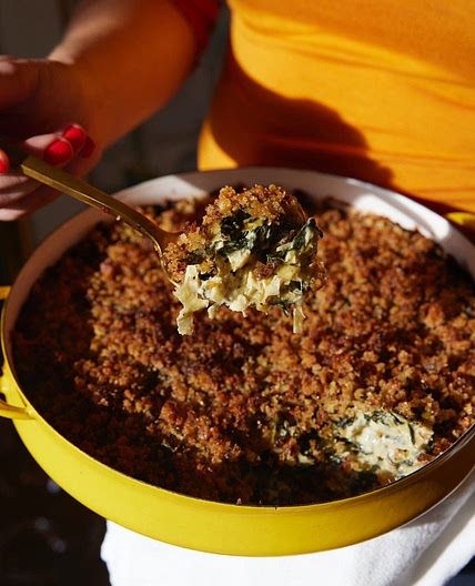 Crunchy Leek and Greens Gratin