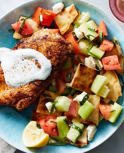 Pan-Roasted Chicken Shawarma w/ Fattoush Salad 30-40 min
