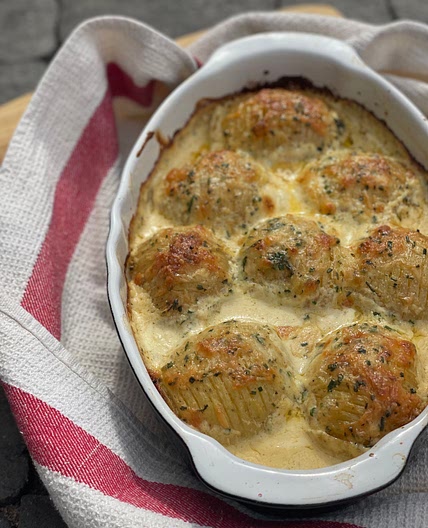Hasselback Potato Gratin