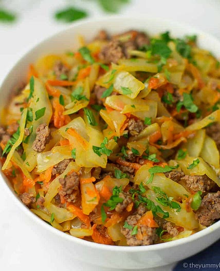 Ground Beef and Fried Cabbage