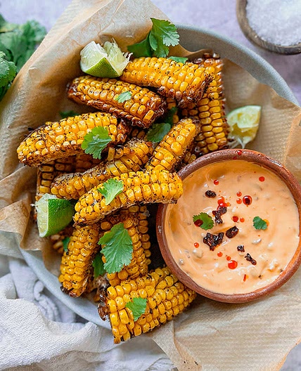 Corn Ribs with Macha Mayo