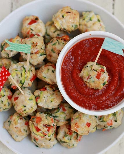 Pesto Chicken Veggie Meatballs