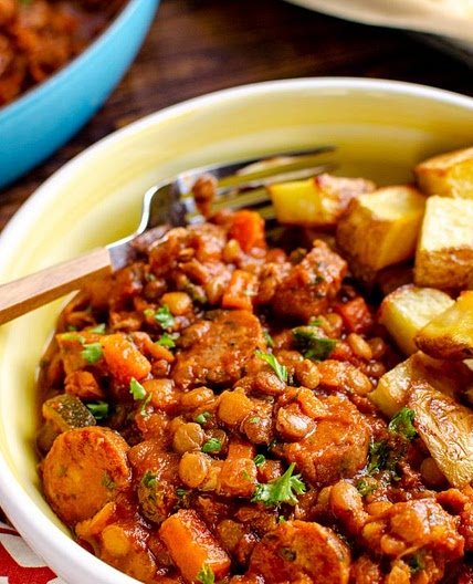 One Pot Sausage and Lentil Casserole