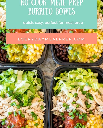 No-Cook Meal Prep Burrito Bowls