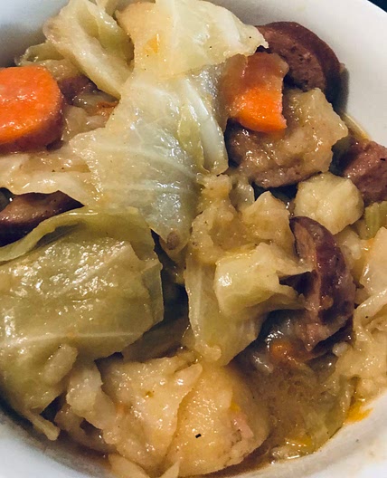 Sunshine Cabbage and Sausage and Vegetables 