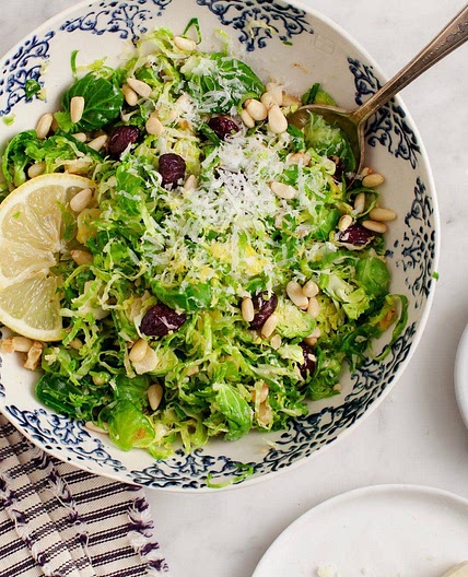 *0300kcal[8.2]* Brussels Sprout Salad with Pecorino and Pine Nuts