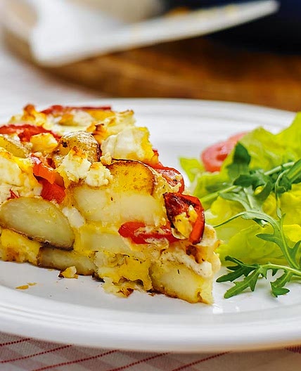 Red pepper spanish frittata