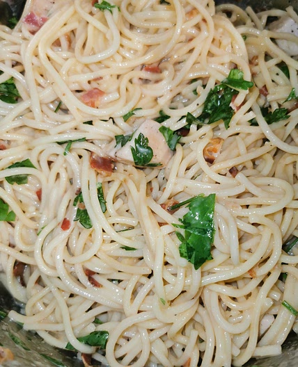 Chicken and bacon carbonara