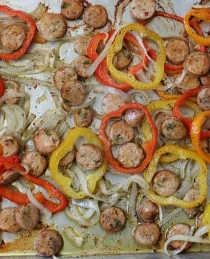 Healthy Baked Chicken Italian Sausage and Peppers
