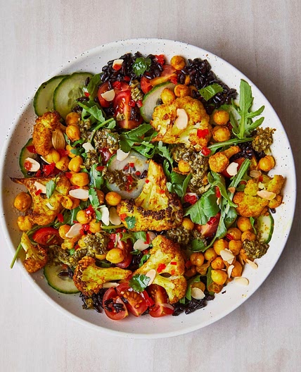 Turmeric Roasted Cauliflower & Black Rice Salad