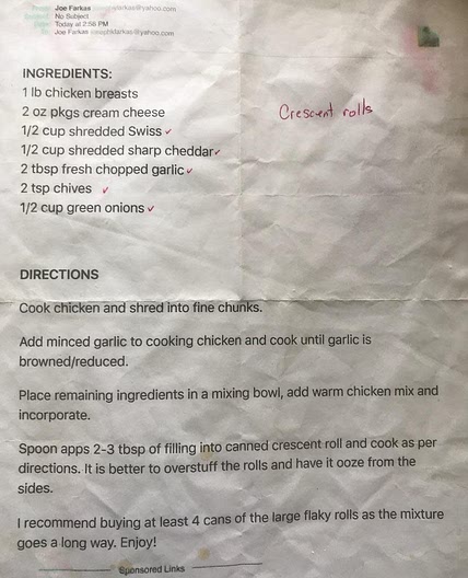 Kat's Chicken Crescent Rolls