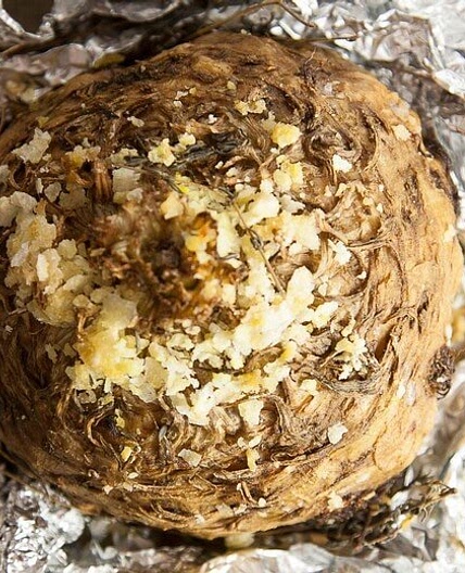 Whole roasted celeriac