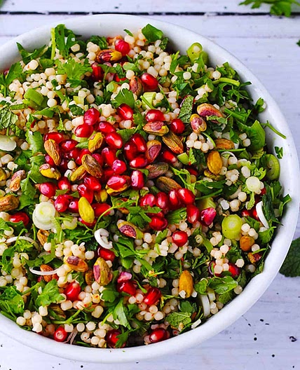 festive pomegranate couscous salad