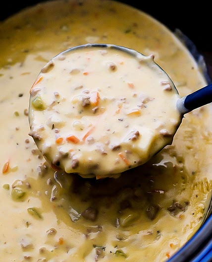 Crock Pot Cheeseburger Soup