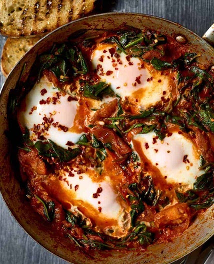 Smoky Spinach Shakshuka · Nadiya Hussain