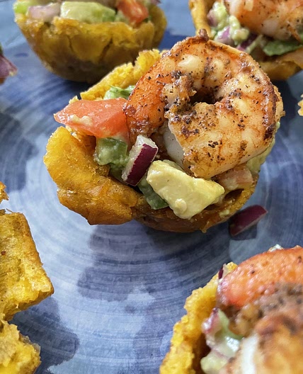 Shrimp Stuffed Plantain Cups (Tostones Rellenos)