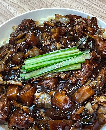 Jjajangmyeon (Black Bean Noodles)
