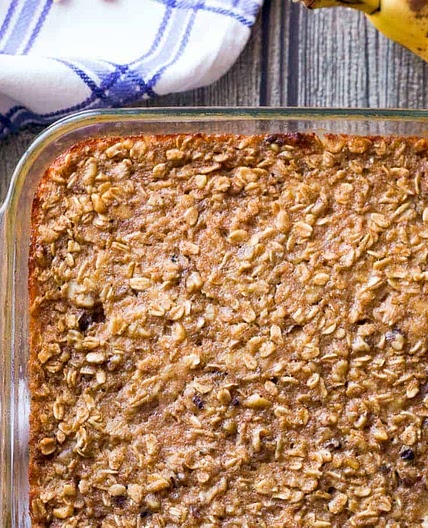 Banana bread baked oatmeal