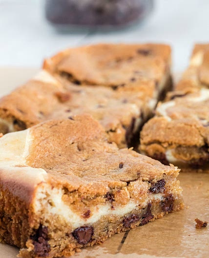 CHOCOLATE CHIP CREAM CHEESE COOKIE BARS