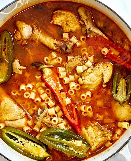 Imbakbaka - Libyan Chicken Pasta Dish