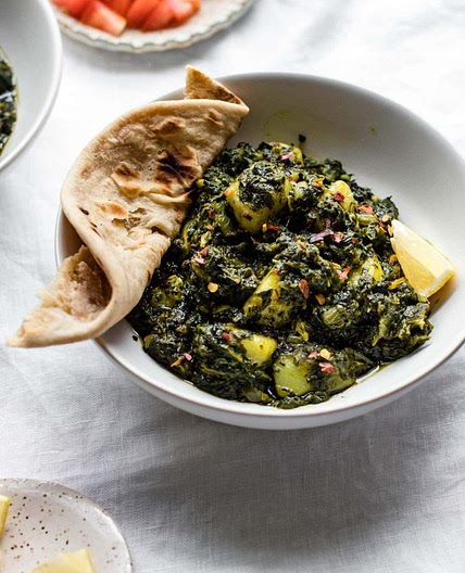 Spinach and Potato Curry - Aloo Palak (Easy & Authentic)